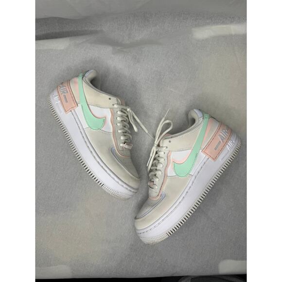 Nike Air Force One AF1 Sneaker Trainer Shadow Mint Peach 6.5 - Picture 9 of 12